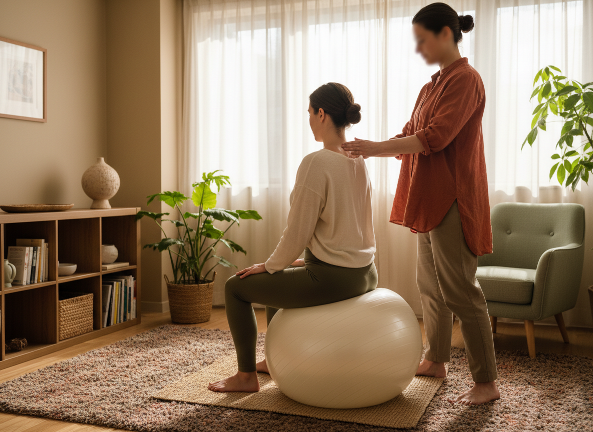 calming wellness space for somatic healing therapy